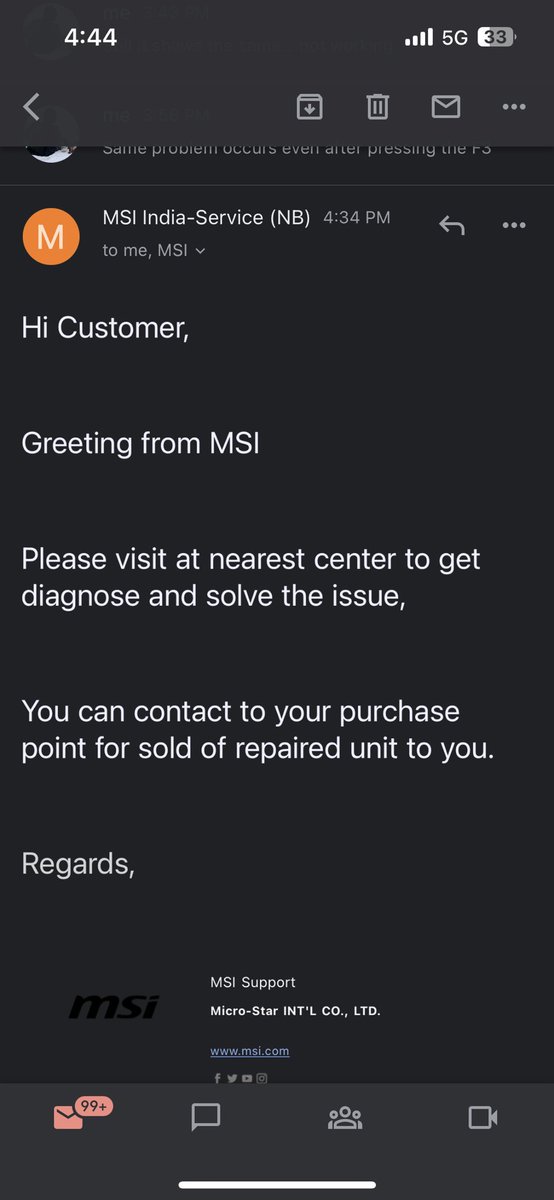 SathyanSijo's tweet photo. @flipkartsupport The received msi laptop is defective. So i requested a replacement from flipkart.. they told there will be a tech visit from side of Msi that didnt hapened yet and i contacted msi and found the product had already undergone repair by checking with serial number https://t.co/dUMT1NO1NB