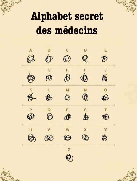 L'alphabet secret des médecins enfin révélé ! #NousSachons