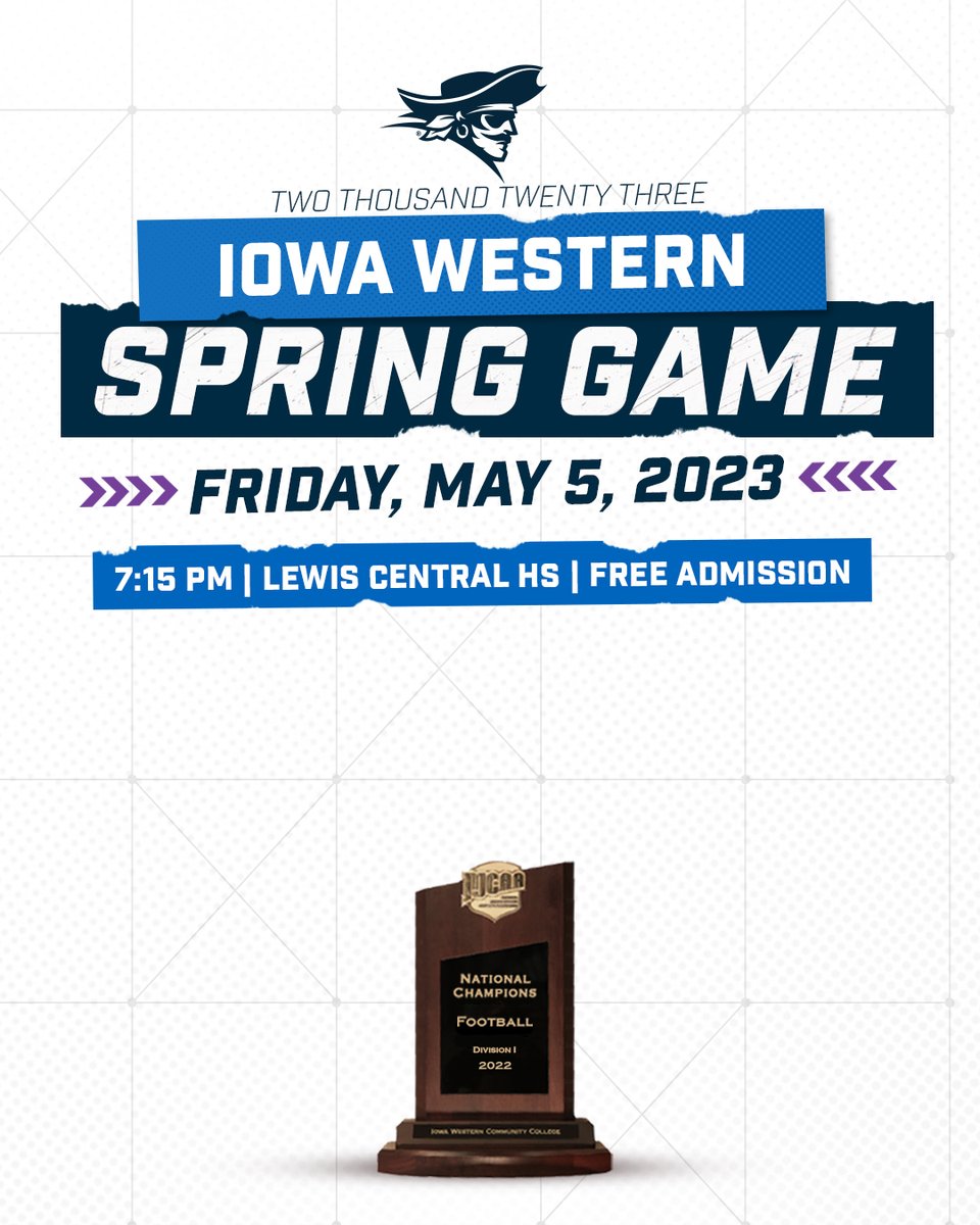 IWCC Reiver Football (@reiverfootball) on Twitter photo ποΈ SAVE THE DATE! ποΈ
π: Blue/White Spring Game
ποΈ: Friday, May 5th
β°: 7:15 pm
π: Lewis Central's Titan Stadium
#SailsUP | <a href="/GoReivers/">Iowa Western Reivers</a> ποΈ SAVE THE DATE! ποΈ
π: Blue/White Spring Game
ποΈ: Friday, May 5th
β°: 7:15 pm
π: Lewis Central's Titan Stadium
#SailsUP | <a href="/GoReivers/">Iowa Western Reivers</a>