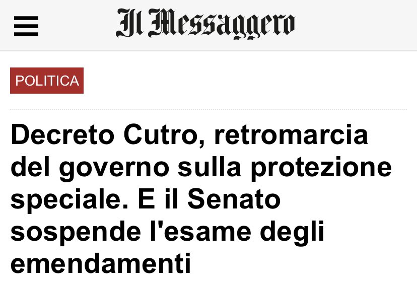 Salta l’emendamento inserito nel #DlCutro per abolire la #protezionespeciale. Dopo POS, blocco navale e abolizione delle accise ecco l’ennesima inversione a U di un governo populista e non all’altezza. Bene vedere le opposizioni unite in questa battaglia di civiltà.