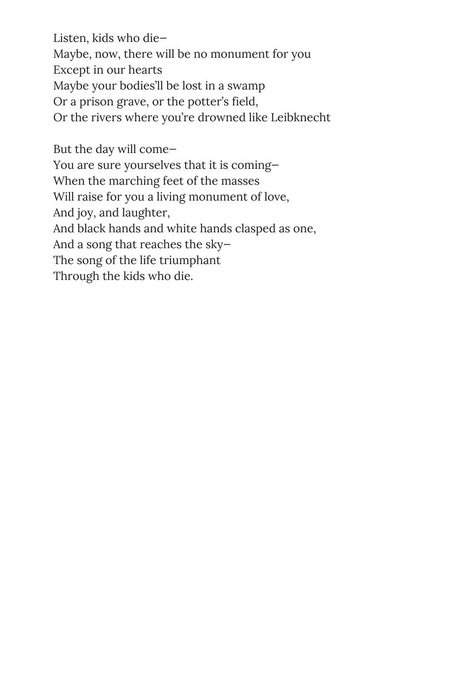 haymarketbooks's tweet photo. “Kids Who Die” 
Langston Hughes, 1938 https://t.co/Tj8KaXbryb