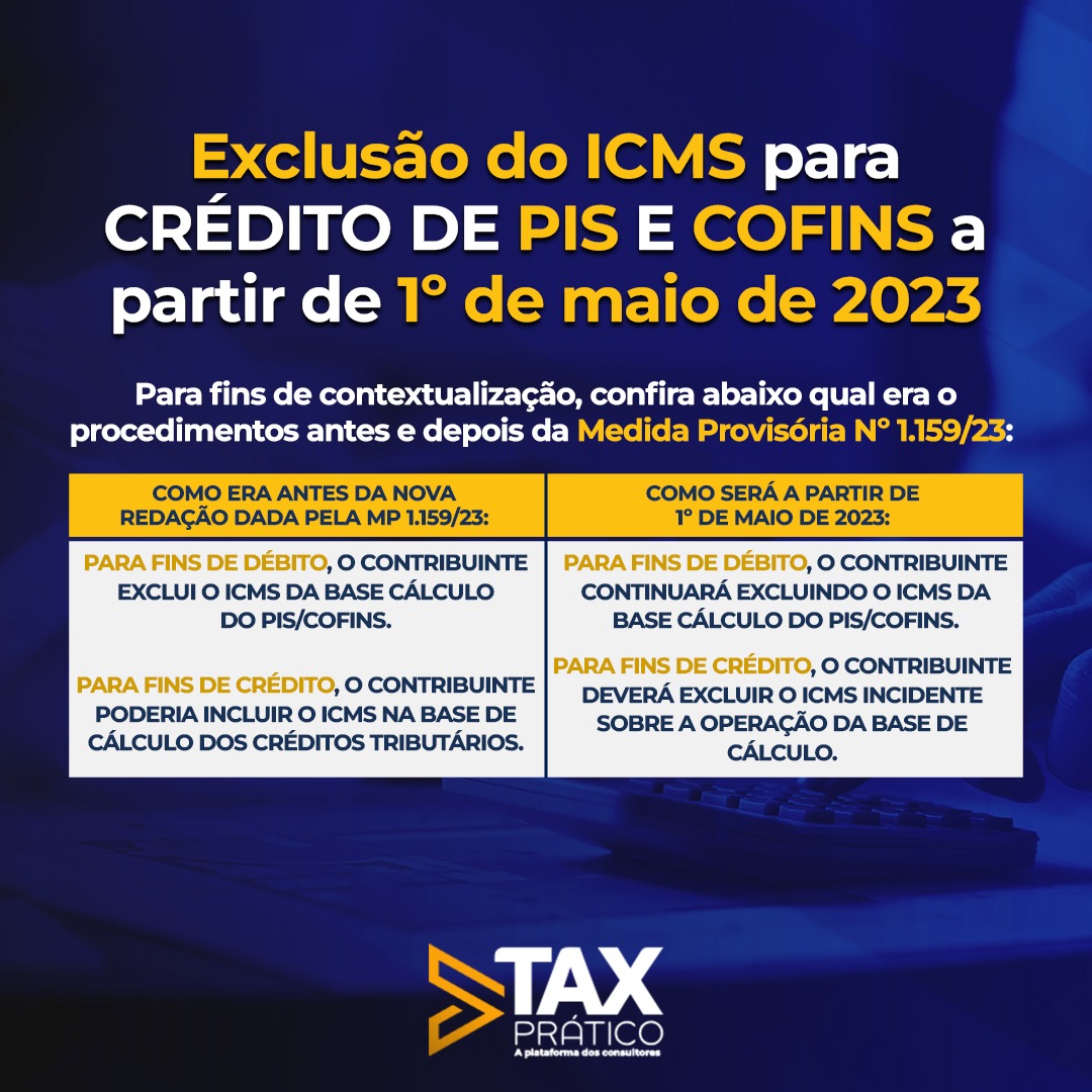 TaxPratico's tweet photo. A empresa que apura o PIS/COFINS no regime não cumulativo, deverá excluir o ICMS destacado da nota fiscal de compra da base de cálculo do crédito a partir de 1º de maio de 2023.

📌Confira em: https://t.co/kI7csvmbRI

#exclusão #icms #crédito #pis #cofins #medidaprovisória https://t.co/6ZQVTvoGN5
