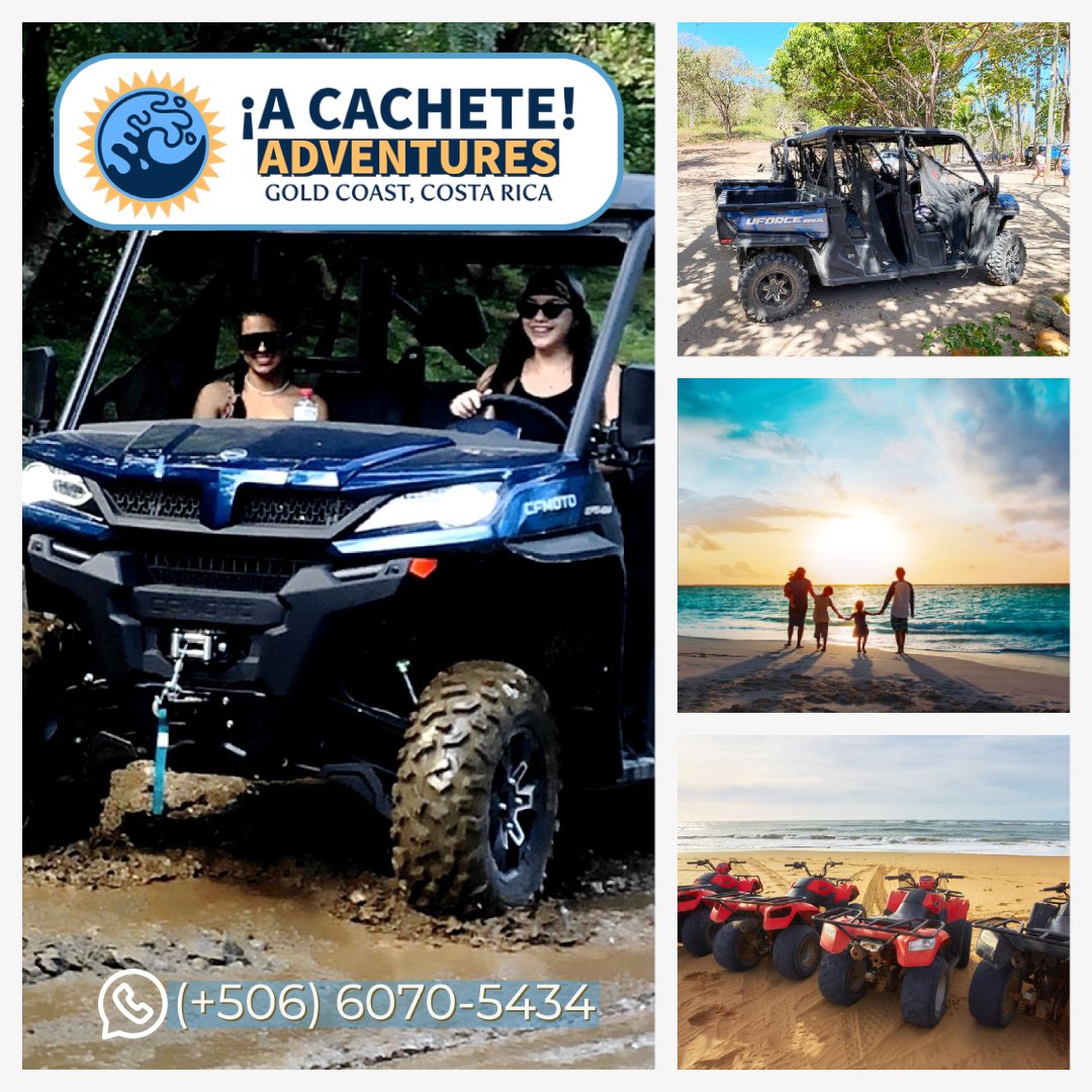 acachetetours's tweet photo. Embark on a safe &amp; thrilling adventure with #ACacheteAdventures UTV tours &amp; rentals! 🚙🌴 Explore #CostaRica's hidden beaches &amp; jungles w/ your family. Book now &amp; make unforgettable memories! #PlayaTamarindo #PlayaConchal #PlayaPotrero https://t.co/QFdDYscwGz