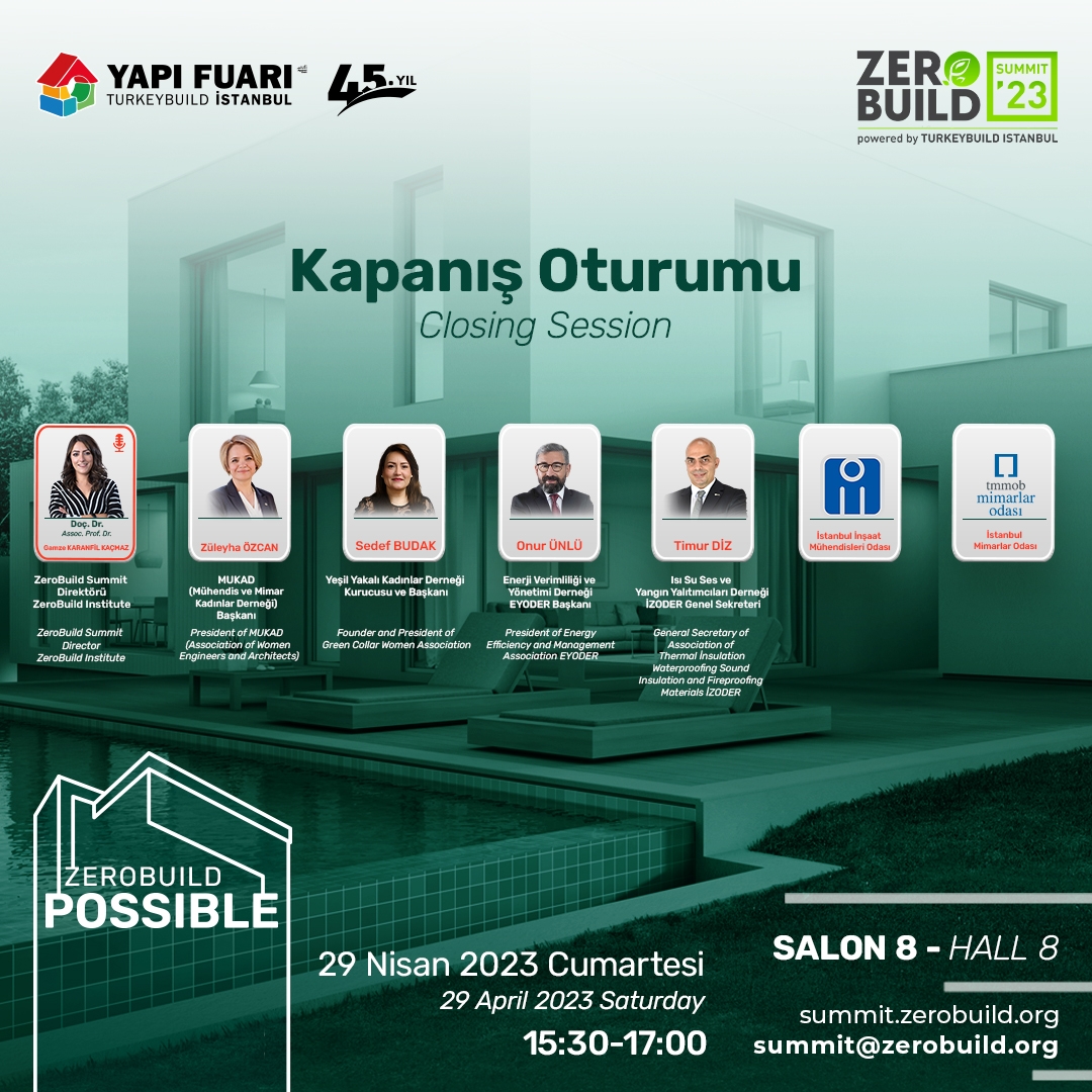 zerobuildinst's tweet photo. You are invited to the 4th International Zero Energy Buildings Summit-ZeroBuild Summit'23 powered by 45th Yapı Turkeybuild-Istanbul.

📅Date: April 29, 2023
⏰Time: 15.30 – 17.00
📍Venue: TUYAP Fair and Congress Center
📍Hall: 8

#ZeroEnergy #ZeroEnergyBuilding https://t.co/OlkbDc4iMS