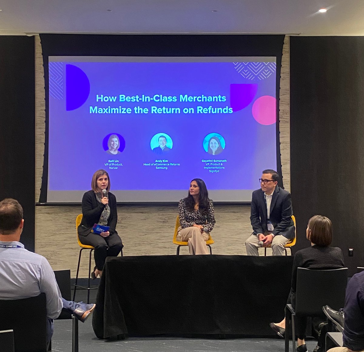 signifyd's tweet photo. Kelli Lin (@narvarinc), Gayathri Somanath (@Signiyfd), & Andy Kim (@SamsungUS) walk us through the steps retailers can take to find the right balance between protecting themselves from #returnabuse and treating valuable customers as loyal fans.
#FLOWSummit23 #FearlessCommerce https://t.co/glTsCGUL3Q