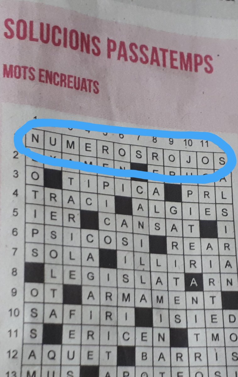 isabelarc's tweet image. Els mots encreuats del @RevistaMesOsona ,@Virgili7 ,això seria un castellanisme? 😉😉