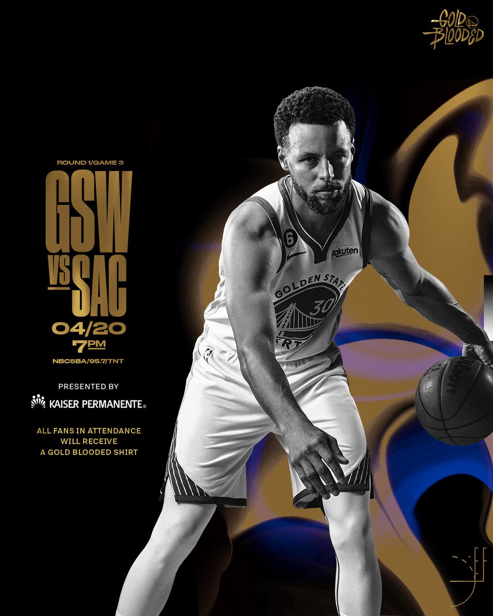Back on Warriors Ground tonight 😤

🏀 GSW vs. SAC (Kings lead series 2-0)
🕖 7:00 pm PT
📺 <a href="/NBCSAuthentic/">NBC Sports Bay Area & CA</a> &amp; @NBAonTNT
📻 <a href="/957thegame/">95.7 The Game</a>
📲 warriors.com/app
📝 bit.ly/3owznHK

<a href="/kpthrive/">Thrive with KP</a> || #GoldBlooded