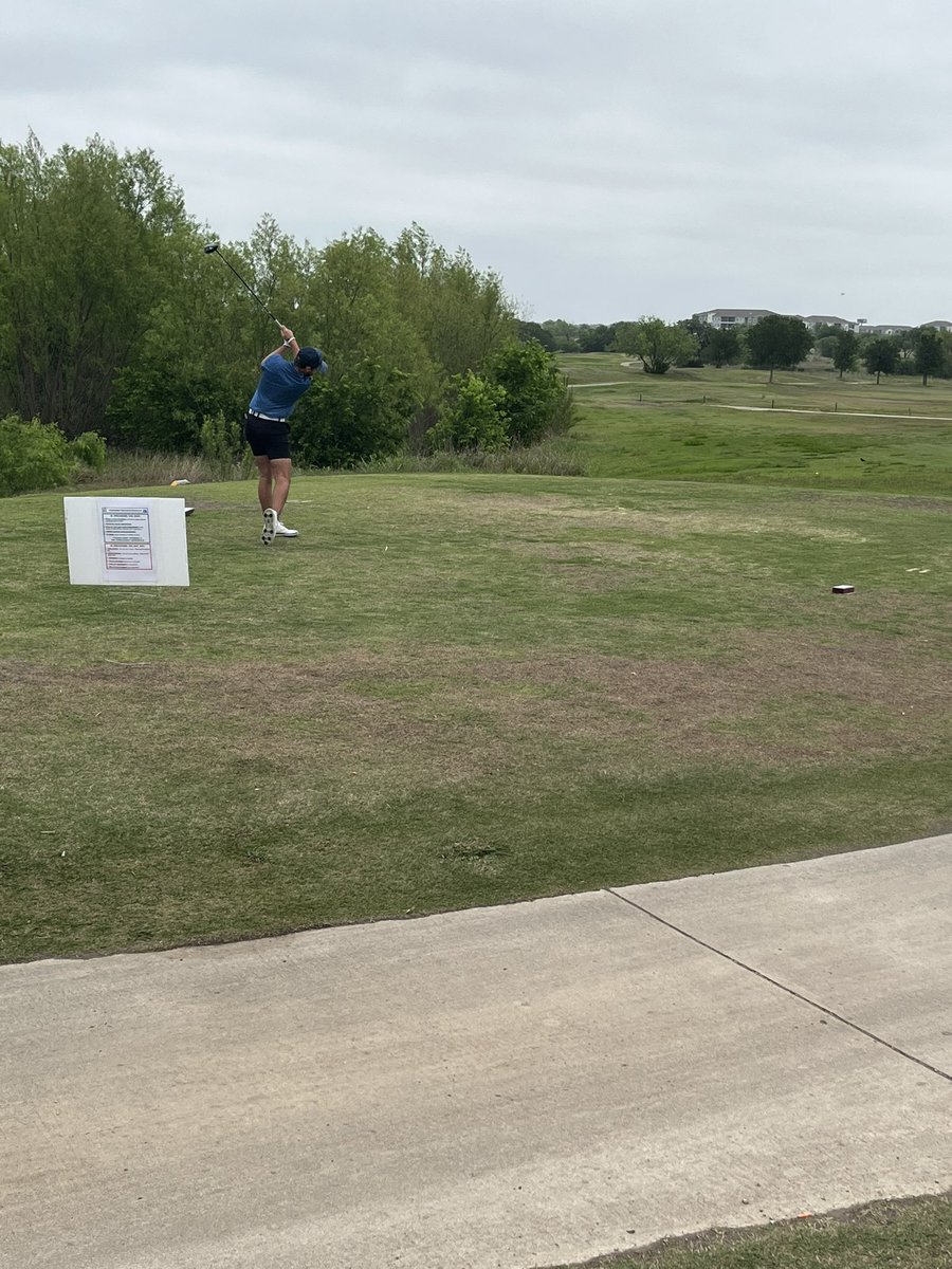 Clemensgolf's tweet photo. Seniors Tyler, Luke, and Jake teeing it up at the Regional tournament. https://t.co/h0NtYDEzdu