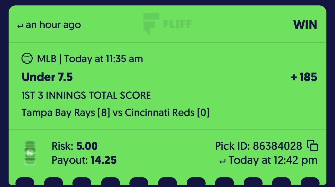BadgAirPicks's tweet photo. And we cash on fliffs mistake 

@DinoBets_ @plusev https://t.co/ykfpFKDrK8