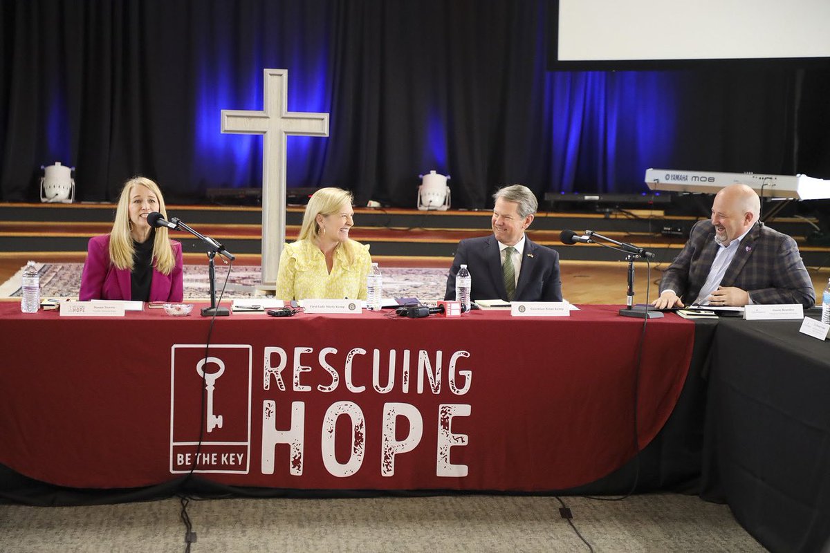 GAFirstLady's tweet photo. Yesterday, @GovKemp and I were honored to join @caresource, Rescuing Hope, and the Georgia Sheriff’s Association to announce a new commitment that will help human trafficking survivors receive the care they need to recover. https://t.co/ULtCvQzg2K https://t.co/CiSElCWthc