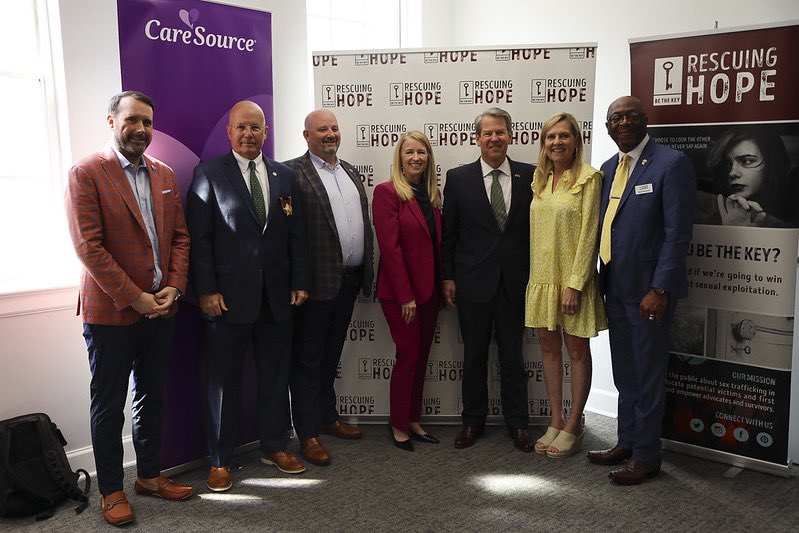 GAFirstLady's tweet photo. Yesterday, @GovKemp and I were honored to join @caresource, Rescuing Hope, and the Georgia Sheriff’s Association to announce a new commitment that will help human trafficking survivors receive the care they need to recover. https://t.co/ULtCvQzg2K https://t.co/CiSElCWthc