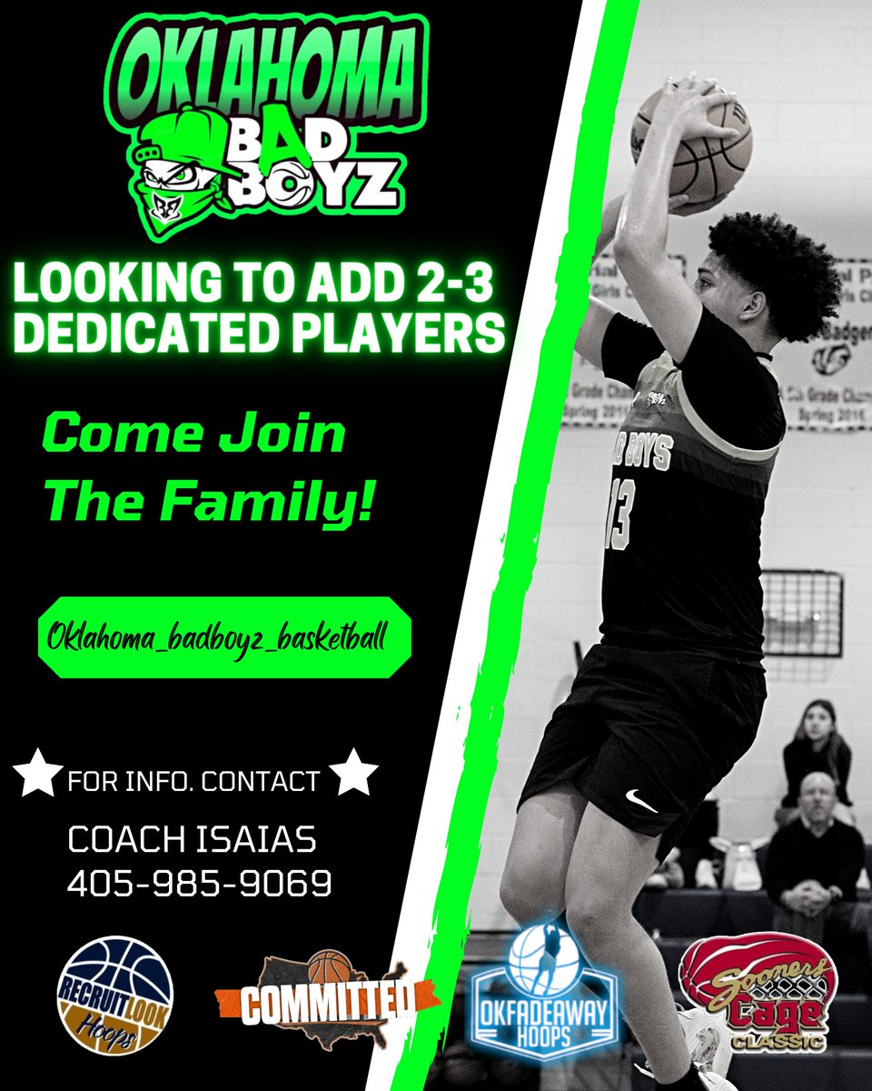 Looking to add 2-3 dedicated  players to the roster! send me a message if you would like to tryout  at the next practice <a href="/CoachJETbball/">Josh Torres</a> <a href="/weathermike24/">Mike Johnson</a> <a href="/OkieBall_1/">OkieBall</a> <a href="/PHCircuit/">Prep Hoops Circuit 🏀</a>