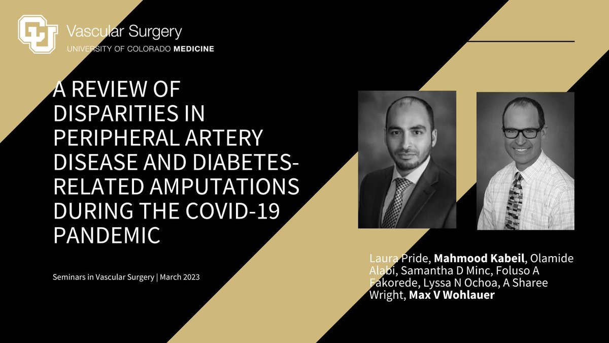 Congratulations @mahmoodkabeil and @doctormaxw on their valuable contribution to this review exploring the impact of COVID-19 on vulnerable populations with limb-threatening peripheral artery disease and diabetic foot infections in @SeminarVascSurg!

🔗doi.org/10.1053/j.semv…