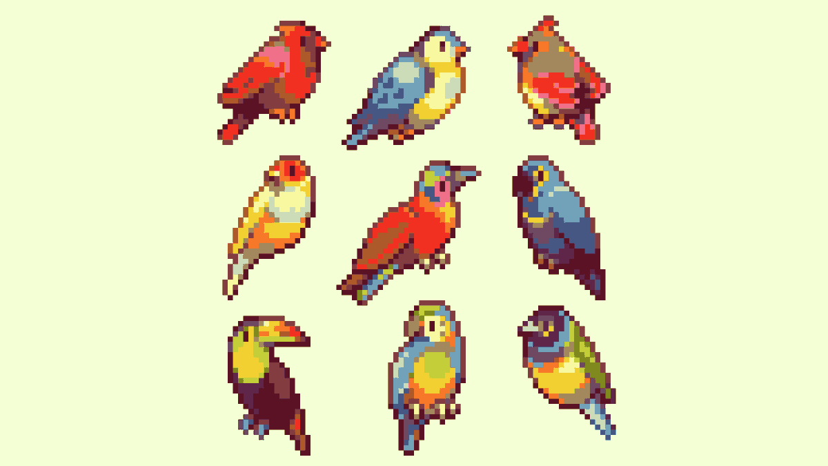 chirp chirp 🦜 #ドット絵