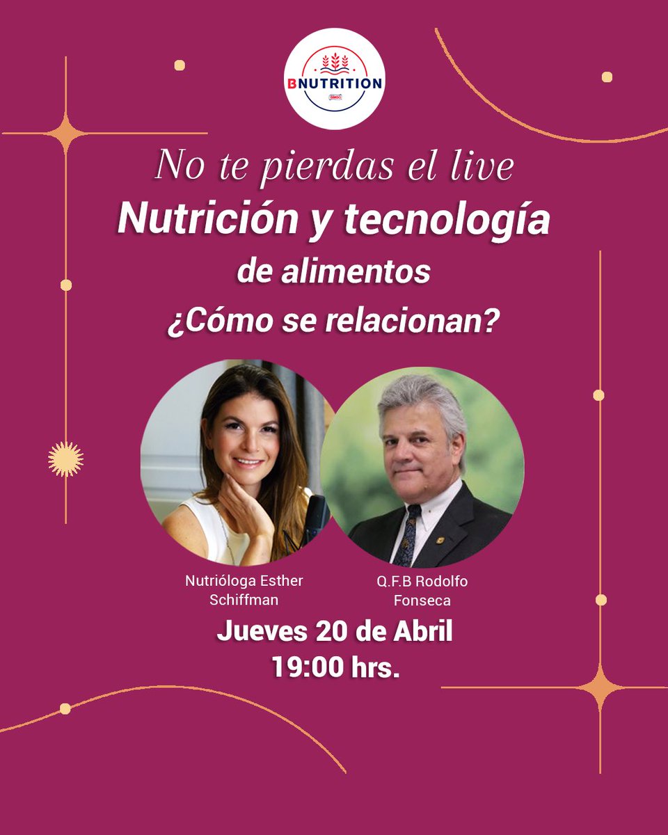 NutEstherSchiff's tweet photo. No te pierdas el live que tendremos por @NutricionBimbo sobre “Nutrición y tecnología de alimentos. ¿Cómo se relacionan?” Impartido por el Q.F.B. Rodolfo Fonseca y por mi. ¡Nos vemos a las 19:00 hrs de mañana 😄

https://t.co/vV4WoA5vzG https://t.co/ZN6oWZeToo
