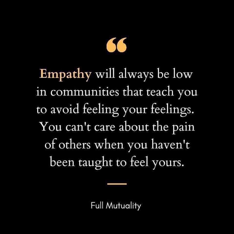 Empathy will also be low in places that discourage you from feeling. In organisations that are unable to make space for feelings or, don’t create an environment where it’s safe to express them. 

Trauma-informed is about the environment we create as much as the care we provide🌟