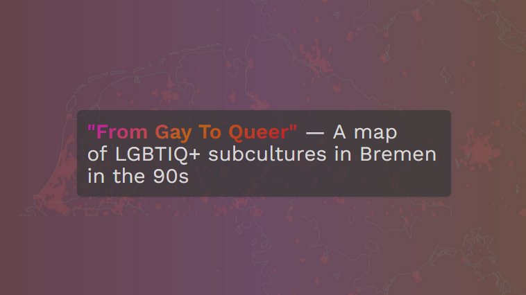 QueerMapped's tweet photo. Unsere digitale Karte "From Gay To Queer" 🌎 , veröffentlicht vor circa 1 Jahr, hat ein Designupdate erhalten: Alle Orte der interviewten Zeitzeugen können nun auch gemeinsam betrachtet werden, die Performance wurde verbessert, Überschriften sind bunter https://t.co/Q97nfWfrNB /1 https://t.co/A0aYdhi56R