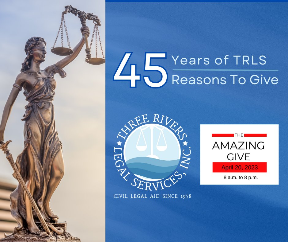 TRLSFL's tweet photo. Three Rivers is  so excited to celebrate our 45th anniversary by being a part of The Amazing Give tomorrow! Please support our campaign by donating at https://t.co/sonR82GFNj. #TheAmazingGive https://t.co/IVGPq6LRYK