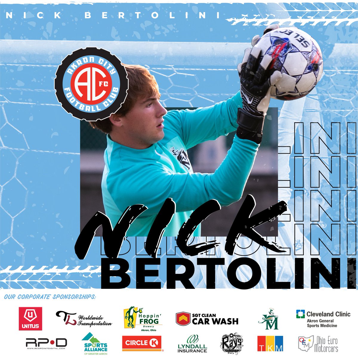 AkronCityFC's tweet photo. Akron City FC welcomes Nick Bertolini @bertolini_nick to our 2023 squad!

Nick is about as local product as we can get and for the summer will continue to call Green Street Stadium home! He wrapped up his high school career at St. Vincent-St. Mary this past fall as a 4 year starter. His honors include an All-State selection in 2021 and 2022 and an All-Region selection in 2022. On the American Football side of things, he was an All-State punter for the Irish. He was the starting goalkeeper for the Canton Akron United Force's U19 team that finished in 2nd place at the 2022 US Club Soccer NPL National Cup. Nick will be moving slightly down the road to continue his career at Walsh University.

We are thrilled to add Nick to our 2023 roster! We are committed to keeping the top local talent in Akron and Nick is one of the top goalkeepers in our region! We look forward to him being a part of the ACFC roster for years to come.

Our season kicks off on May 13th at @steel_city_fc, with the home opener on Sunday May 21st at 6pm vs. @FCColumbus. Follow this link to purchase your season, flex pass or single game tickets today https://t.co/YtnzVbBHgG