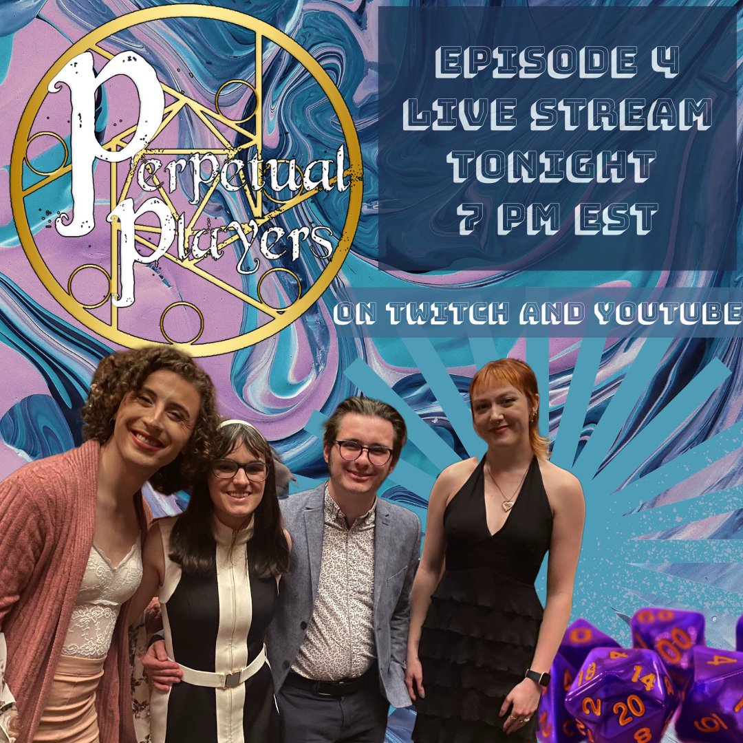 PMGRPGs's tweet photo. DONT MISS EPISODE 4 TONGIHT!!

Brand new episode of Perpetual Players is streaming tonight at 7 pm EST on Twitch and Youtube!

Join Us for a new episode. Hope to see you there!
#ttrpg #rpg #perpetualplayers #smallstreamer #indiegames https://t.co/4mhihQgIOk
