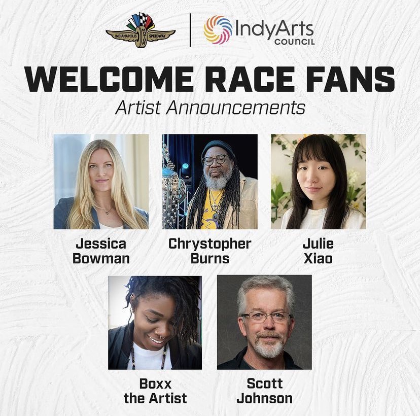 Pleased to share I was selected as a 2023 #WelcomeRaceFans artists along with 4 other amazing artists. Indy Arts Council is partnering with Indianapolis Motor Speedway to display commissioned artworks across central Indiana to celebrate the #Indy500. 

#IsItMayYet ?
