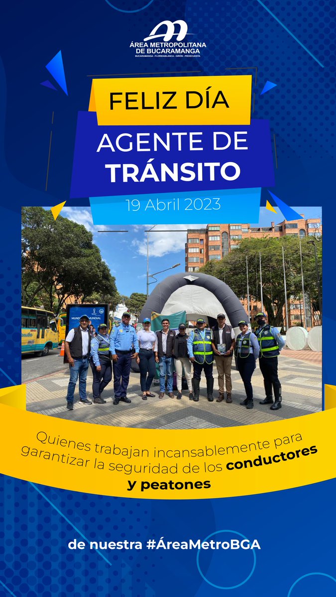 AreaMetroBga's tweet photo. Felicitamos y agradecemos a nuestros agentes de tránsito metropolitanos por su arduo trabajo en garantizar la seguridad en las vías, por cuidar la vida de los actores viales y promover conciencia ciudadana para una mejor movilidad.
Ustedes son #OrgulloAMB 👏🏼 https://t.co/SAwTARWWW5