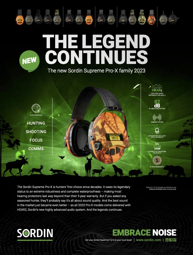 Say hello to the new Sordin Supreme Pro-X. Designed for hunters & range shooters alike, this hearing protection offers unbeatable sound quality & is completely waterproof, so you can stay safe & comfortable all day long. Available now! #TheLegendContinues

ms.spr.ly/6019gMRsR