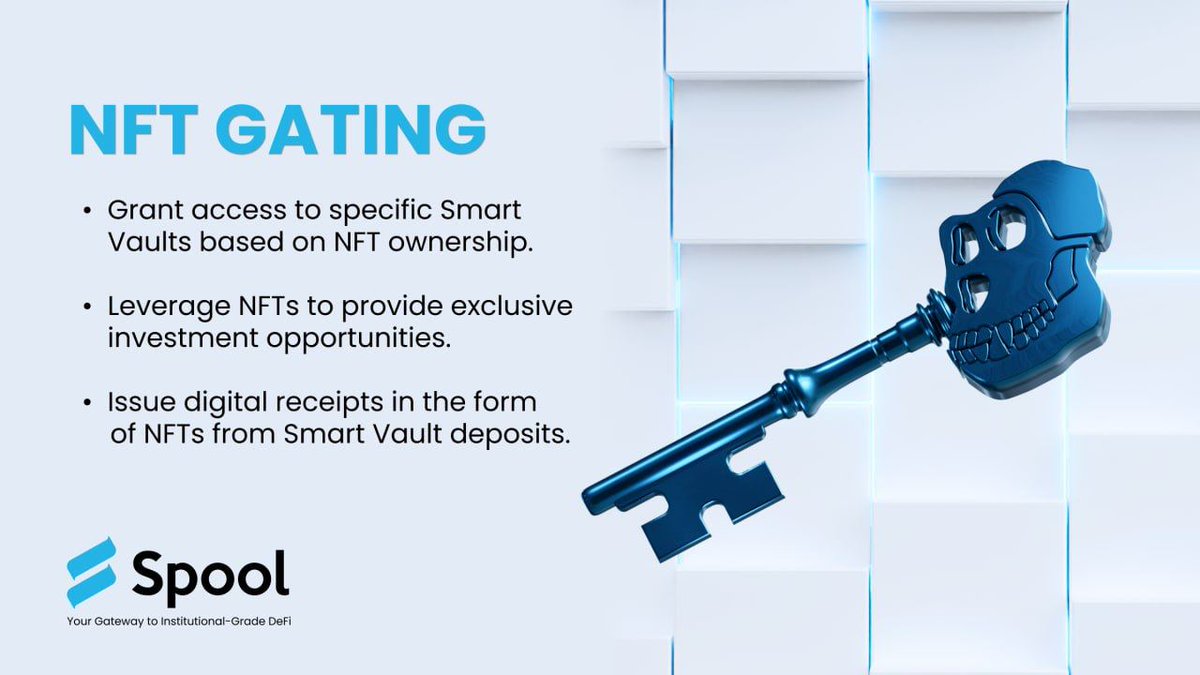 YieldLayer's tweet photo. ๐ #Spoolers! Unlock the power of #NFT Gating with Spool V2 Smart Vaults. We're bringing this versatile concept to the world of #DeFi investment products, offering unique & flexible solutions for institutions catering to the growing web3 audience.
๐ https://t.co/Xe0CgYpSjz