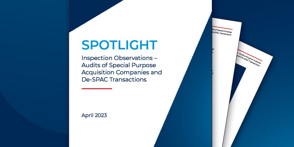 PCAOB_News's tweet photo. A new PCAOB staff report sheds light on an area where PCAOB inspectors have observed relatively high rates of audit deficiencies: special purpose acquisition companies. https://t.co/WOTzOvS20N #PCAOBresources https://t.co/yeF96u2MrO