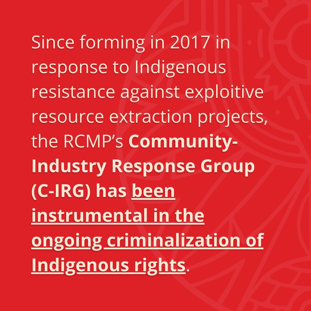 Indigenous_ca's tweet photo. Today, ICA joined in signing an open letter demanding immediate abolition of the RCMP’s Community-Industry Response Group (C-IRG). Help spread the word, learn more, &amp; take action: https://t.co/AfUiMTxZOg

#AbolishCIRG #IndigenousRights @AbolishCirg https://t.co/nfZVUePdEH