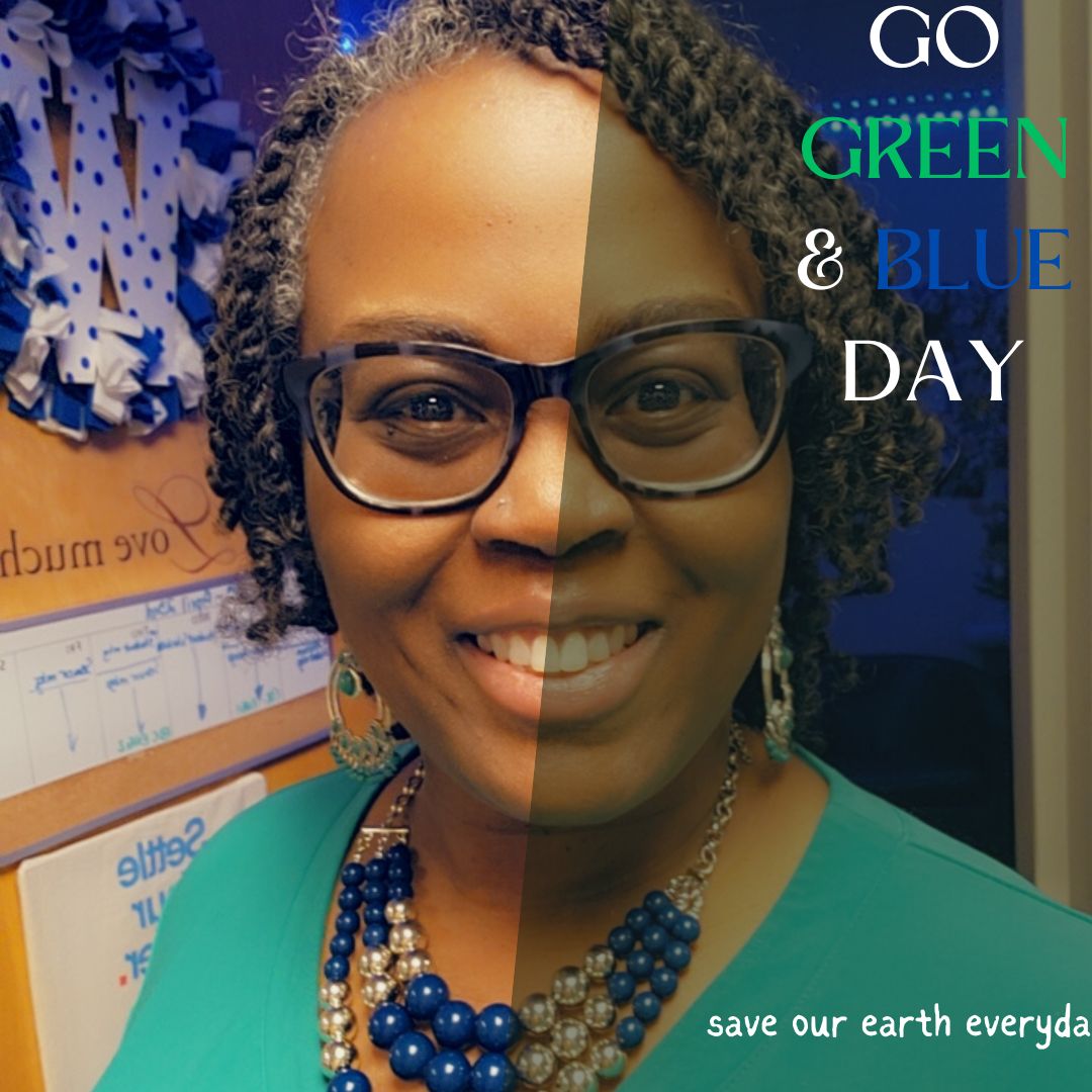 IHSCOUNSELDPT's tweet photo. Let's Go Green and Blue! #earthdayweek
#DressingUpToCelebrateEarthday https://t.co/QsZRqUZEjA