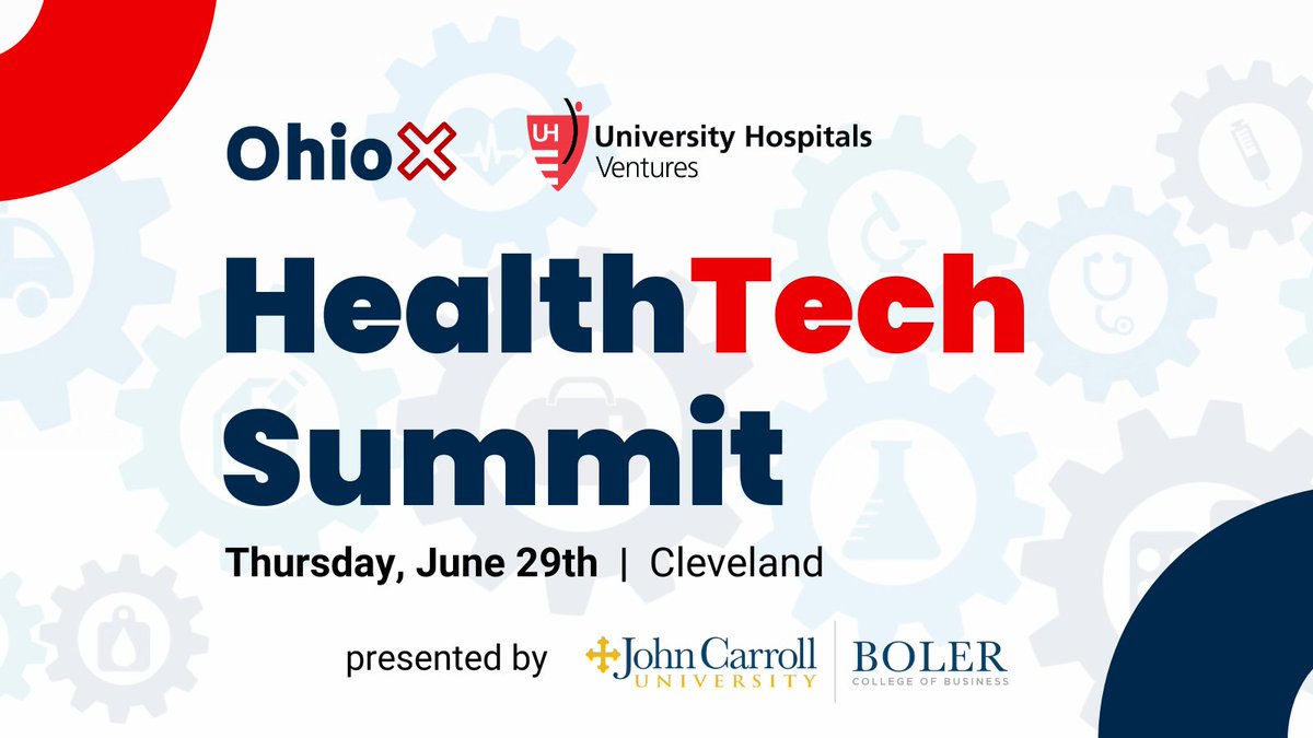 Tickets for the 2nd annual Ohio HealthTech Summit are now on sale!

Join us in Cleveland on Thursday, 6/29.

Presenting Partners: <a href="/OhioXOrg/">OhioX</a>  and <a href="/UH_Ventures/">UH Ventures</a> 

Presenting Sponsor: Boler College of Business at <a href="/JohnCarrollU/">John Carroll University</a> 

🎟️ Info + Tickets: eventbrite.com/e/ohio-healtht…
