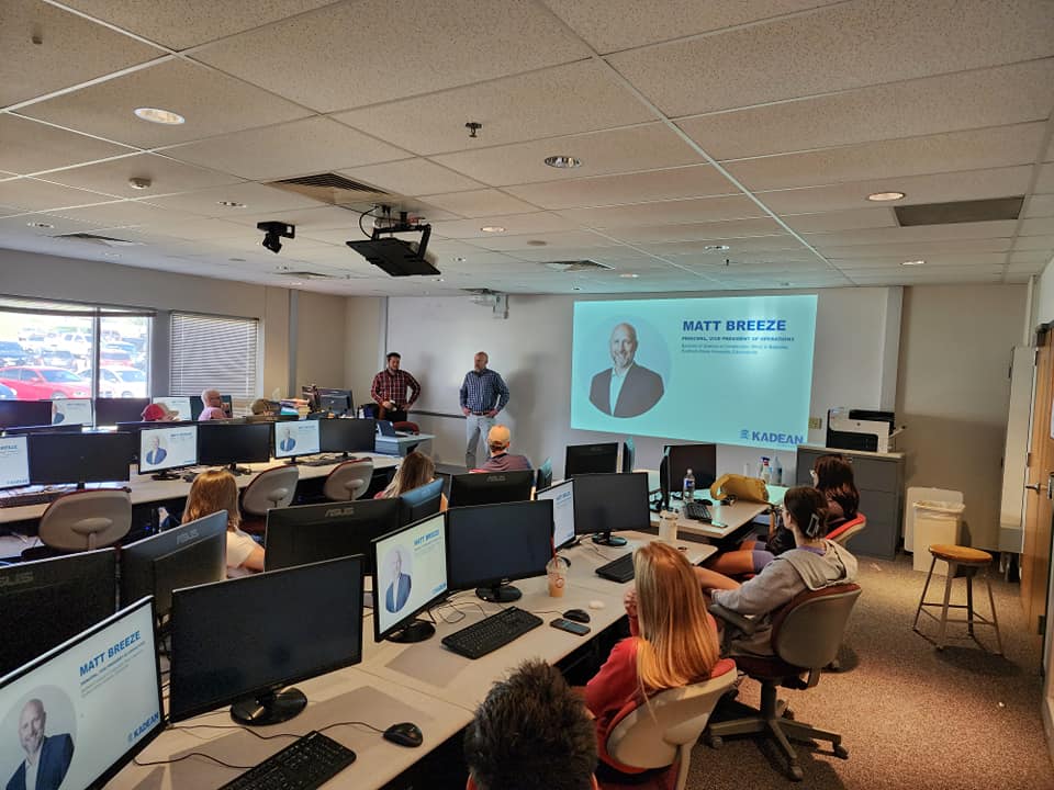 KadeanConstruct's tweet image. Thank you to Matt Breeze, VP of Operations and Kyle Wilson, Design-Build Director for taking time to present to the Construction Management Organization of SEMO.

#kadeanconstruct #60thanniversary #generalcontractor #stlouisconstruction #designbuild #constructionmanagement #semo