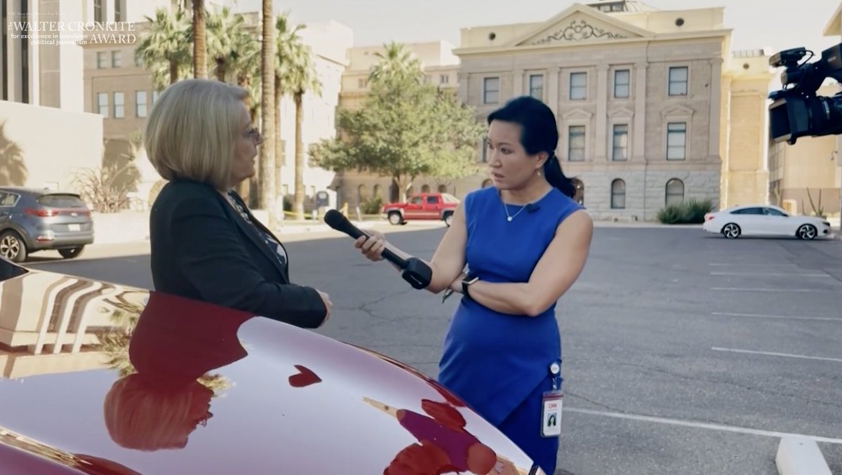 Congrats to <a href="/KyungLahCNN/">Kyung Lah</a> &amp; <a href="/AnnaMajaCNN/">Anna-Maja Rappard</a> for winning the <a href="/LearCenter/">Norman Lear Center</a>'s Walter Cronkite Award for Excellence in TV Political Journalism. The team’s reporting offered "an intimate, first-hand look into how false election claims affect the local community." cronkiteawards.org