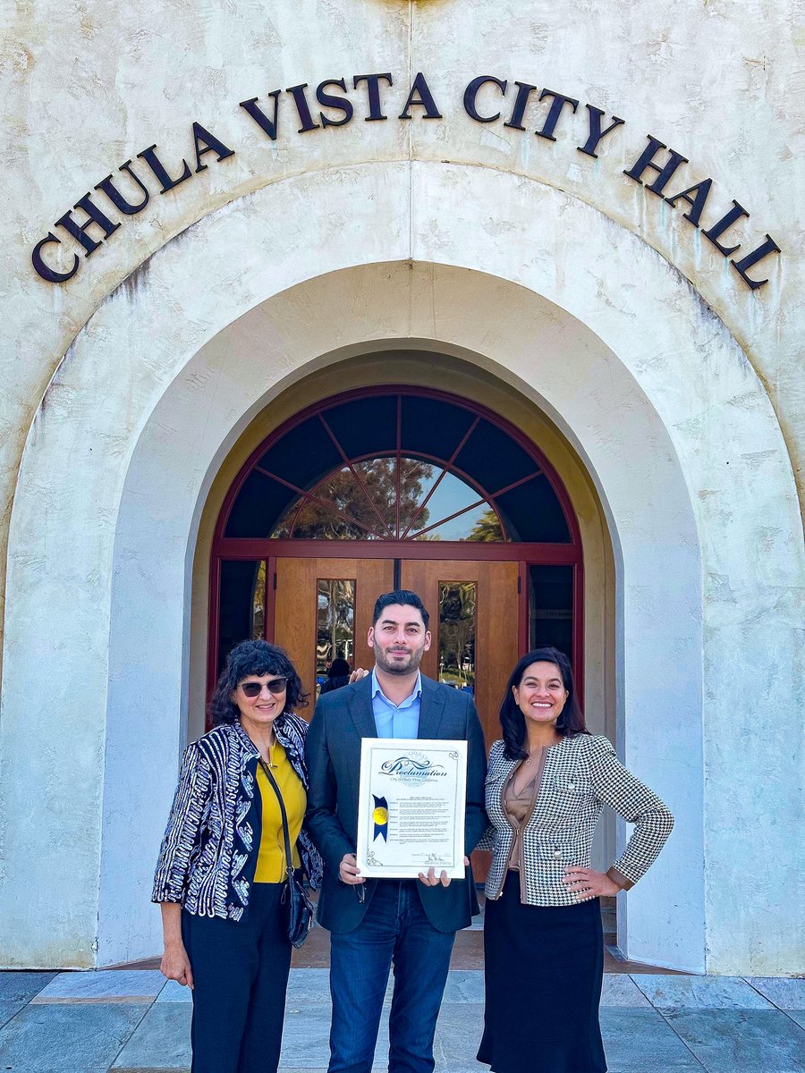 Loved working with the City of Chula Vista to officially declare the month of April #ArabAmericanHeritageMonth! The city’s bourgeoning Arab American community is a contributing force to Chula Vista’s economy, culture and quality of life. Thank you to the City Council, staff, and…
