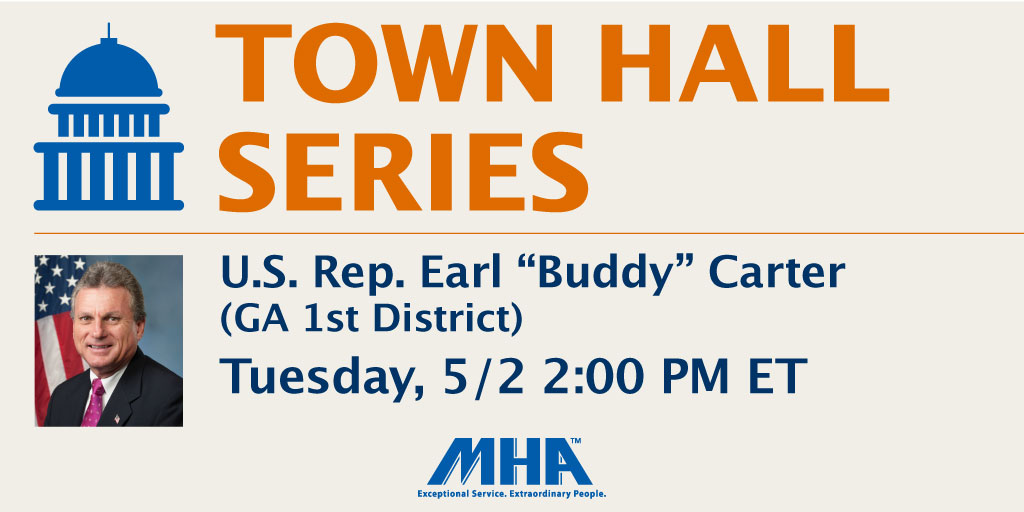 Join us on 5/2 for a virtual Town Hall with <a href="/RepBuddyCarter/">Buddy Carter</a> to discuss PBM Reform and initiatives to continue driving quality &amp; affordability for Medicare beneficiaries. Contact your MHA Representative to register now! #ltcpharmacies #longtermcare #homeinfusion #specialtypharmacy