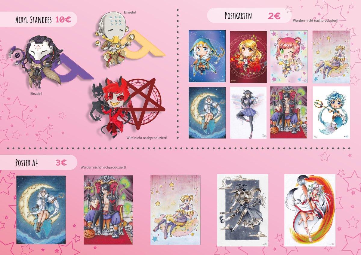 MadyraArts's tweet photo. Endlich fertig! Mein aktueller Merch-Katalog ❤️   Zu Beginn des Katalogs gibt es eine kleine Info bezüglich meines Merchs. Zusätzlich findet ihr kleine Hinweise an den Produkten selbst. Sollte die Anzeige zu klein sein, öffnet das Bild im Browser☺️ Ich freue mich auf euch! #mcc23 https://t.co/hiifR5aPDp