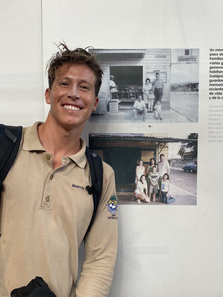 Our tour guide Martin showing us his grandparents and his parents at their home that is at the San Cristobal interpretation center.  (He’s the little boy at the bottom)