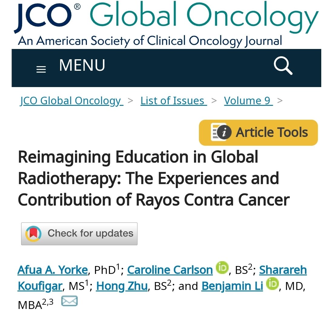 I'm extremely proud of this paper and excited to see that an idea conceived at the airport is finally in print. I should travel more 🤔(I'm 2 for 2). Congrats 🥂✨️ to my co-authors and my friend @BenLiMD who's a visionary in #GlobalOncology @CancerRayos.