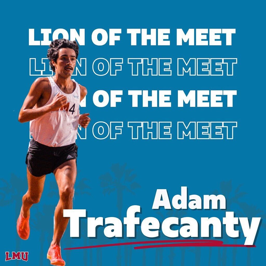 Congratulations to our Lion of the Meet at the Bryan Clay & Beach Invitational, @adamtraf!! 💯 “Inching closer to the sub-14 minute barrier, Adam ran an amazing race climbing his way through the field to finish 4th in his heat. Adam is three seconds … instagr.am/p/CrOje4ppUAU/