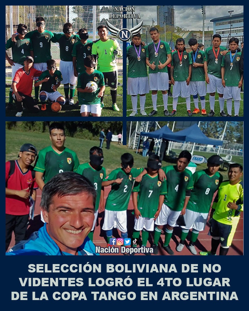 NacionDeportBo's tweet photo. 🔥LOS MURCIÉLAGOS BOLIVIANOS EN 4TO LUGAR🏆🇧🇴
✅La #SelecciónBoliviana 🇧🇴 de Fútbol para Ciegos 😎 participó en la #CopaTango 🏆 realizada en Argentina🇦🇷obtuvo el cuarto lugar en el torneo💪💪💪
#FútbolParaCiegos #VamosBolivia https://t.co/1adaka1eR1