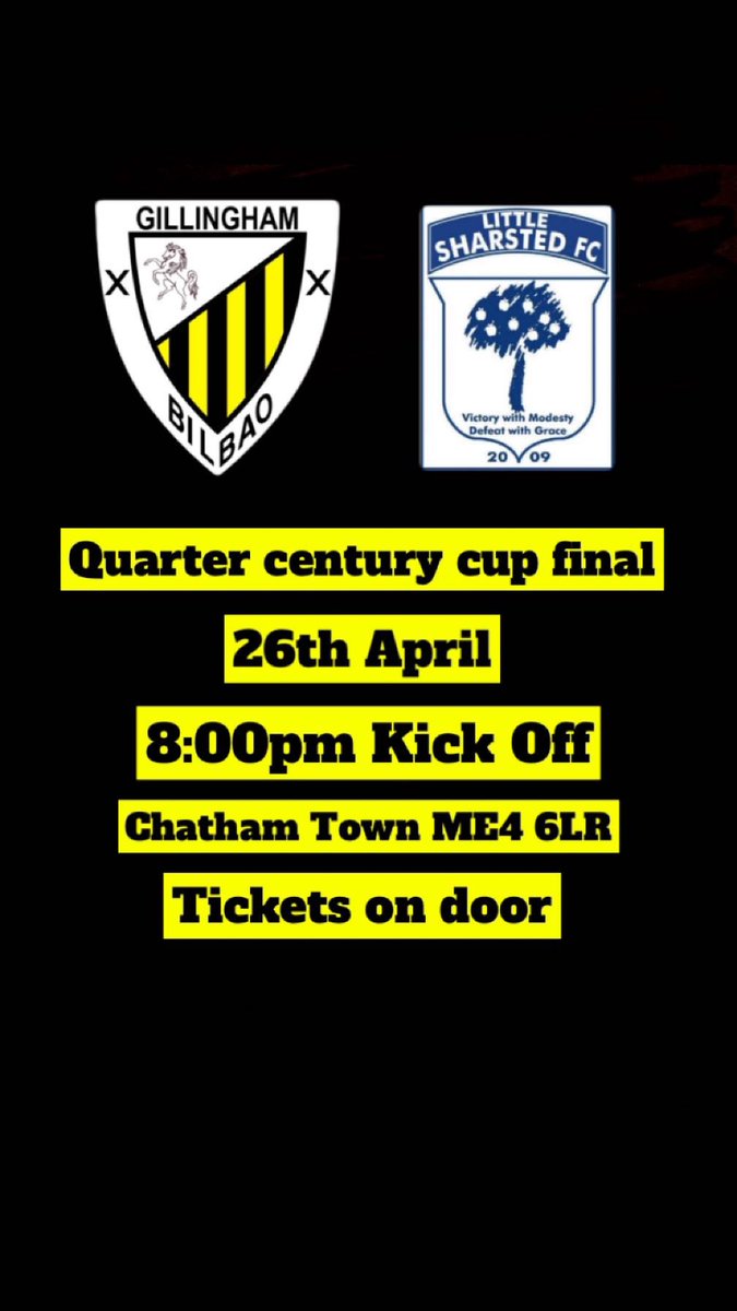 This time next week will be cup final day for the lads against Little Sharsted, tickets on the door, come and support the famous yellows (playing in blue)