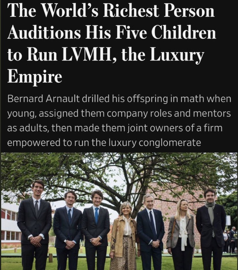 The World's Richest Person Auditions His Five Children to Run LVMH