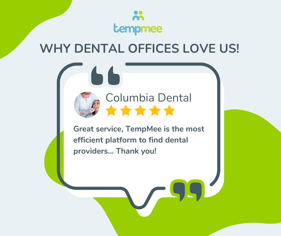 We aim to be efficient and help dental offices solve their staffing struggles. Let us help you today! ➡️ TempMee.com
#TempMee #TMCommunity #DentalStaffing