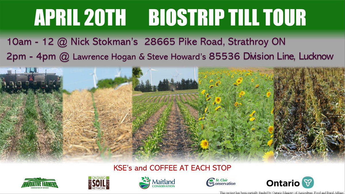 Don't miss it! 
Tomorrow: 10am in Strathroy and 2pm in Lucknow with @hoganml, Steve Howard, Nick Stokman and @ian_d_mcdonald 

KSE's for your next #OFCAF application with @OntarioSoilCrop  
and snacks by @MaitlandStwdsp & @SCRCA_water :)
