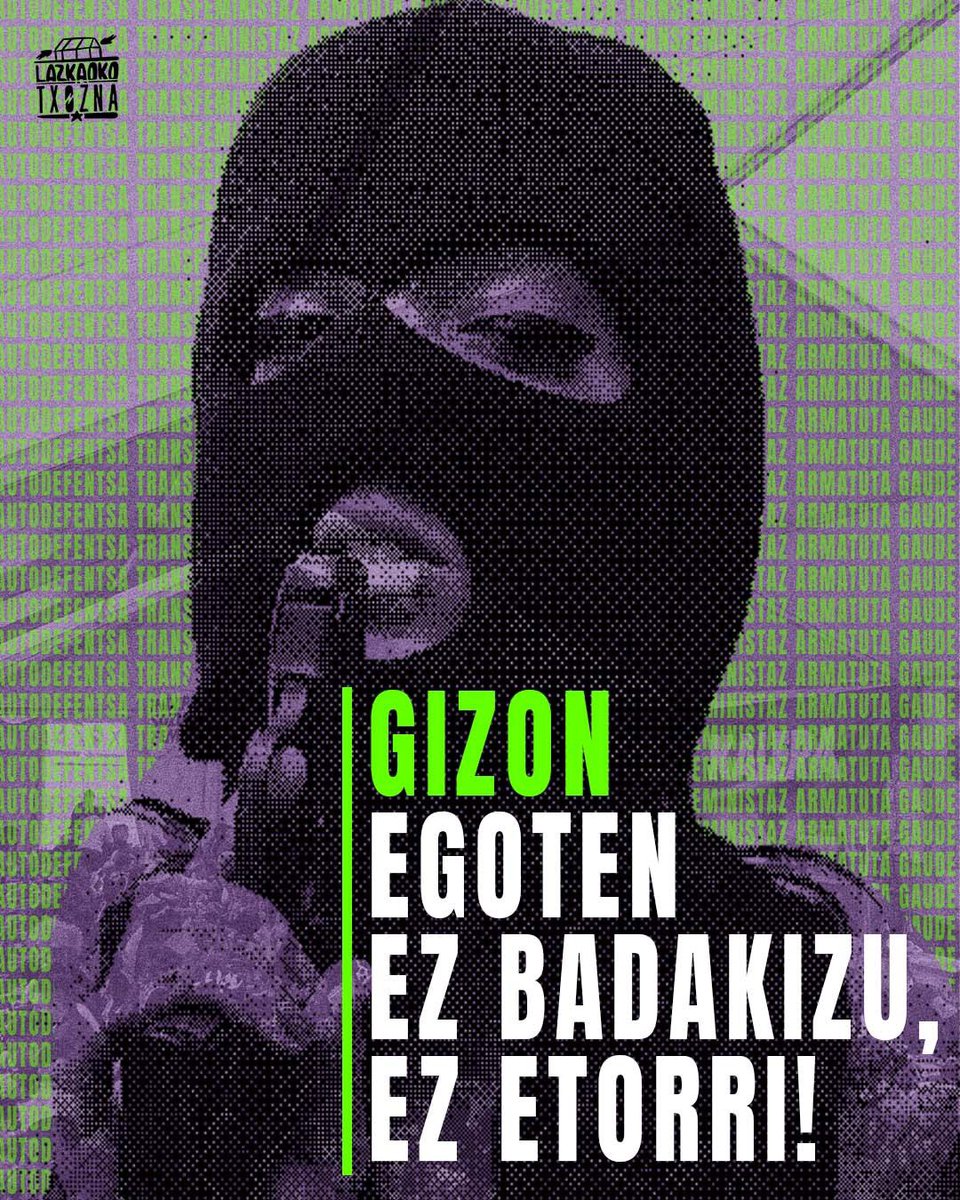 LazkaokoGA's tweet photo. Protokolo arduradunak egongo dira egunero.

Gizon, egoten ez badakizu ez etorri!
Autodefentsa feministaz armatuta gaude!

💣💥 https://t.co/6G7sm9HYgv