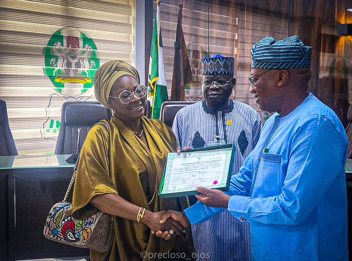ToluSadipe's tweet photo. Today I received my certificate of Return as a member elect 10th assembly of the House of Representatives. I am immensely grateful to the people of Oluyole Federal Constituency for your unwavering support. This certificate belongs to Oluyole and is a symbol of the progress we... https://t.co/R4Z7GT4gPm