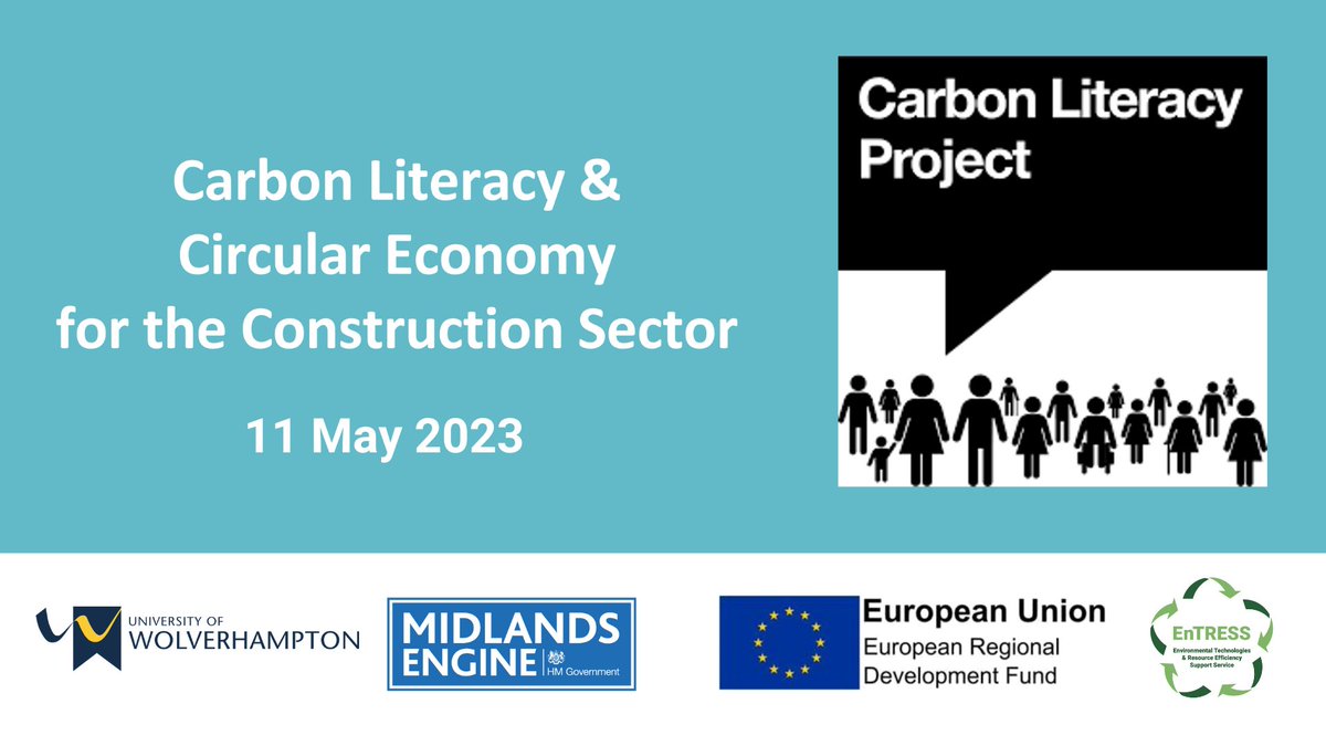 #Staffordshirehour Calling all architects, surveyors and construction companies. Sign up for our free carbon literacy workshop to understand how circular strategies and practices can reduce carbon emissions. Find out more: buff.ly/415LIB1