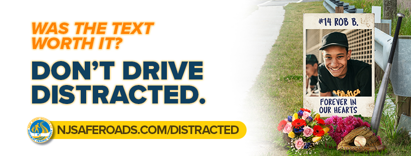 No text message is worth the risk. Put it down! Just Drive!  #JustDrive #DistractedDriving #NJSafeRoads