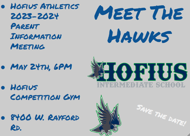 HofiusAthletics's tweet photo. Attention all incoming 7th and 8th grade @HofiusKISD  student athletes! https://t.co/nf0IhkaxLU